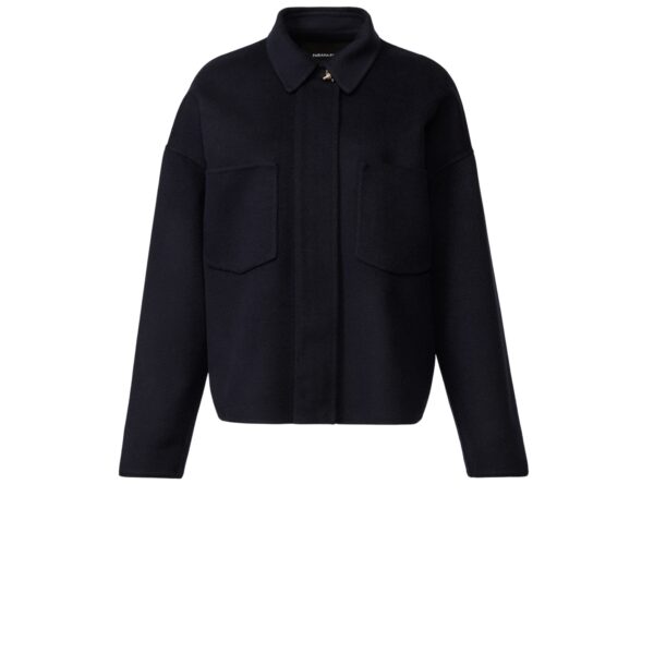 Fabiana Filippi Double Wool Shirt Jacket in Midnight Blue