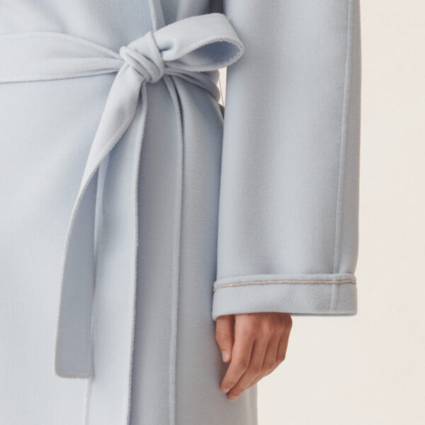 Fabiana Filippi Double Wool Trench Coat in Aqua, view 5