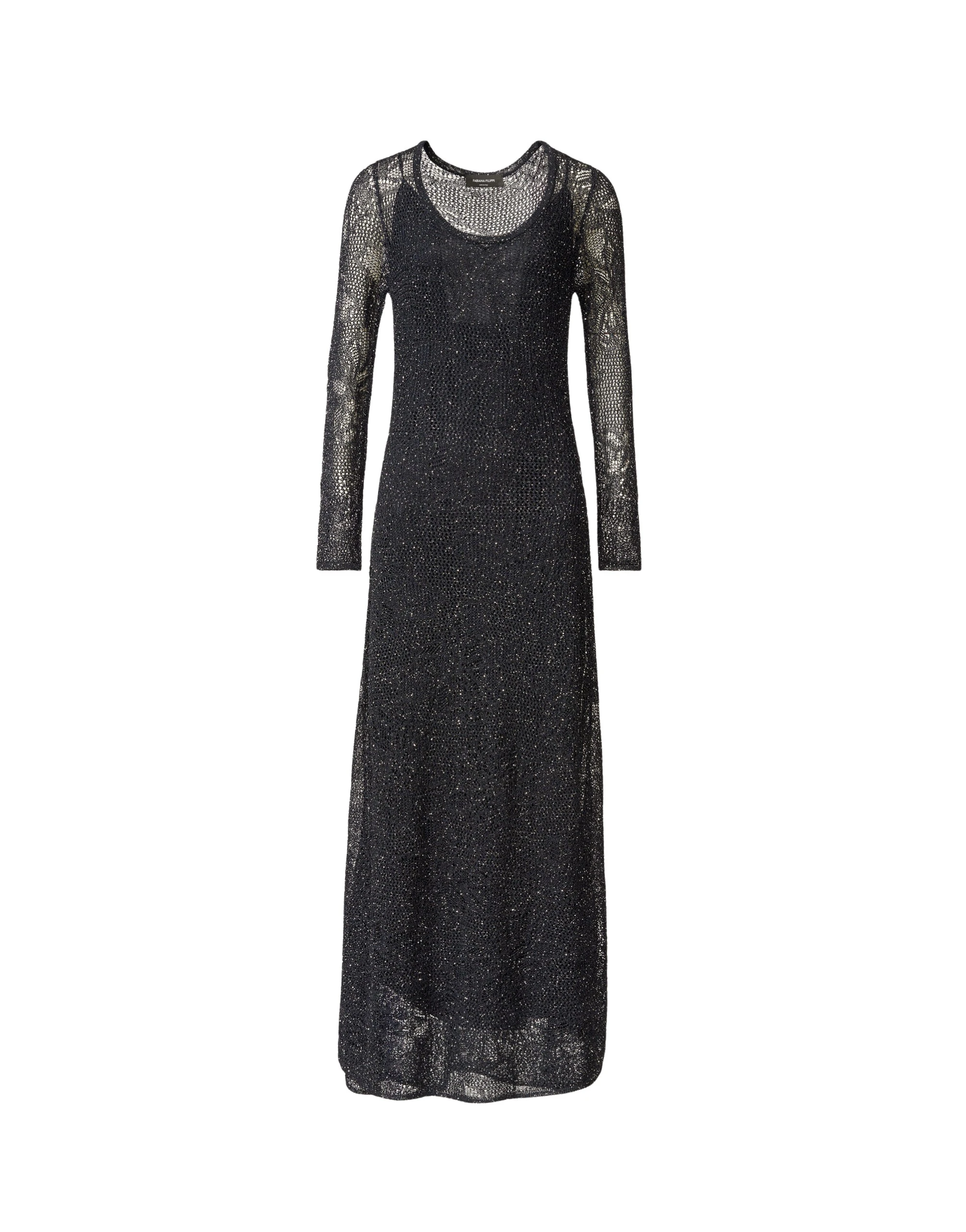 Fabiana Filippi Dress in Midnight Blue Micro Sequins