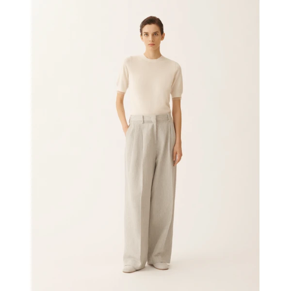 Fabiana Filippi Fil Coupé Drop Tailoring Pants in Ice, view 3