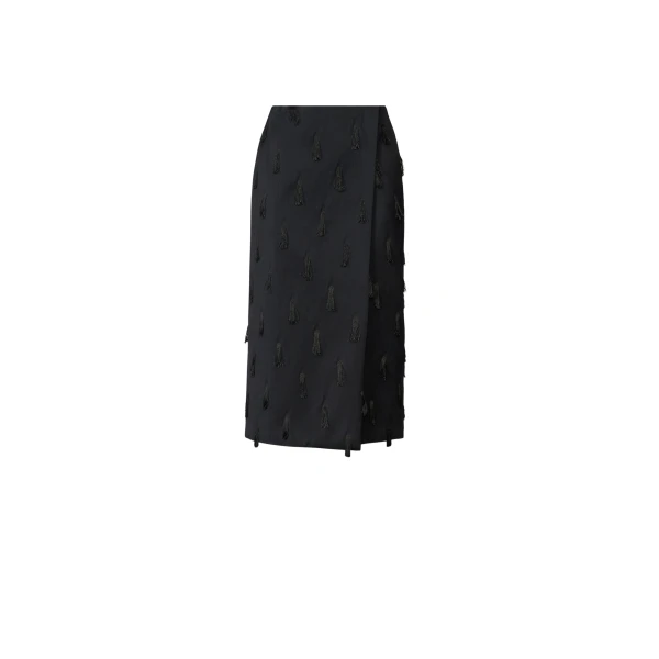 Fabiana Filippi Fil Coupe’ Wrap Midi Skirt in Midnight Blue