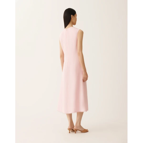 Fabiana Filippi Fluid Dress in Linen and Viscose, Petal Pink, view 4