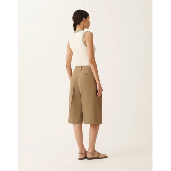 Fabiana Filippi Fluid Linen and Viscose Bermuda Shorts, view 4
