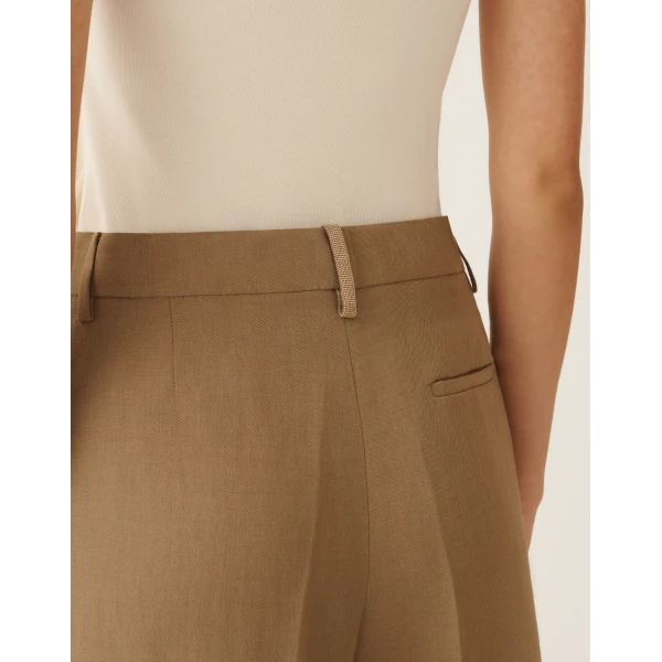Fabiana Filippi Fluid Linen and Viscose Bermuda Shorts, view 5