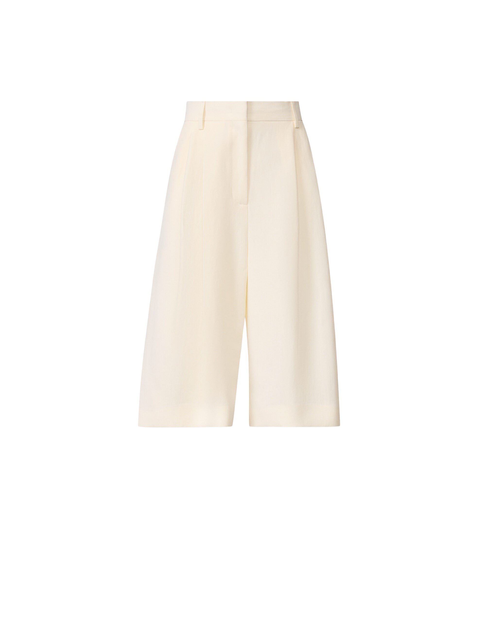 Fabiana Filippi Fluid Linen and Viscose Bermuda Shorts in Butter
