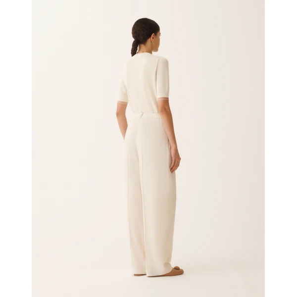 Fabiana Filippi Fluid Linen and Viscose Pants in Butter, view 4