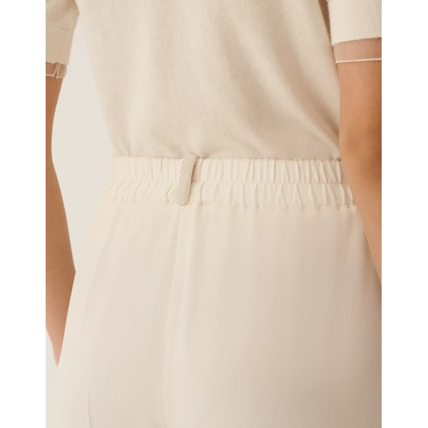 Fabiana Filippi Fluid Linen and Viscose Pants in Butter, view 5