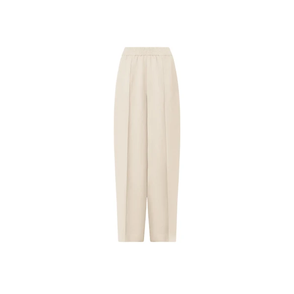 Fabiana Filippi Fluid Linen and Viscose Pants in Butter