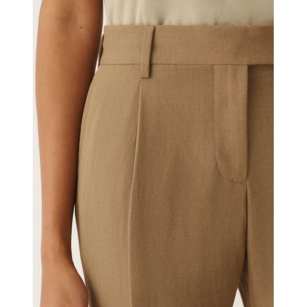 Fabiana Filippi Fluid Linen and Viscose Pants in Mud, view 6