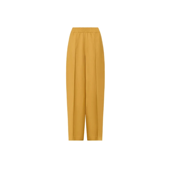 Fabiana Filippi Fluid Linen and Viscose Trousers in Mustard