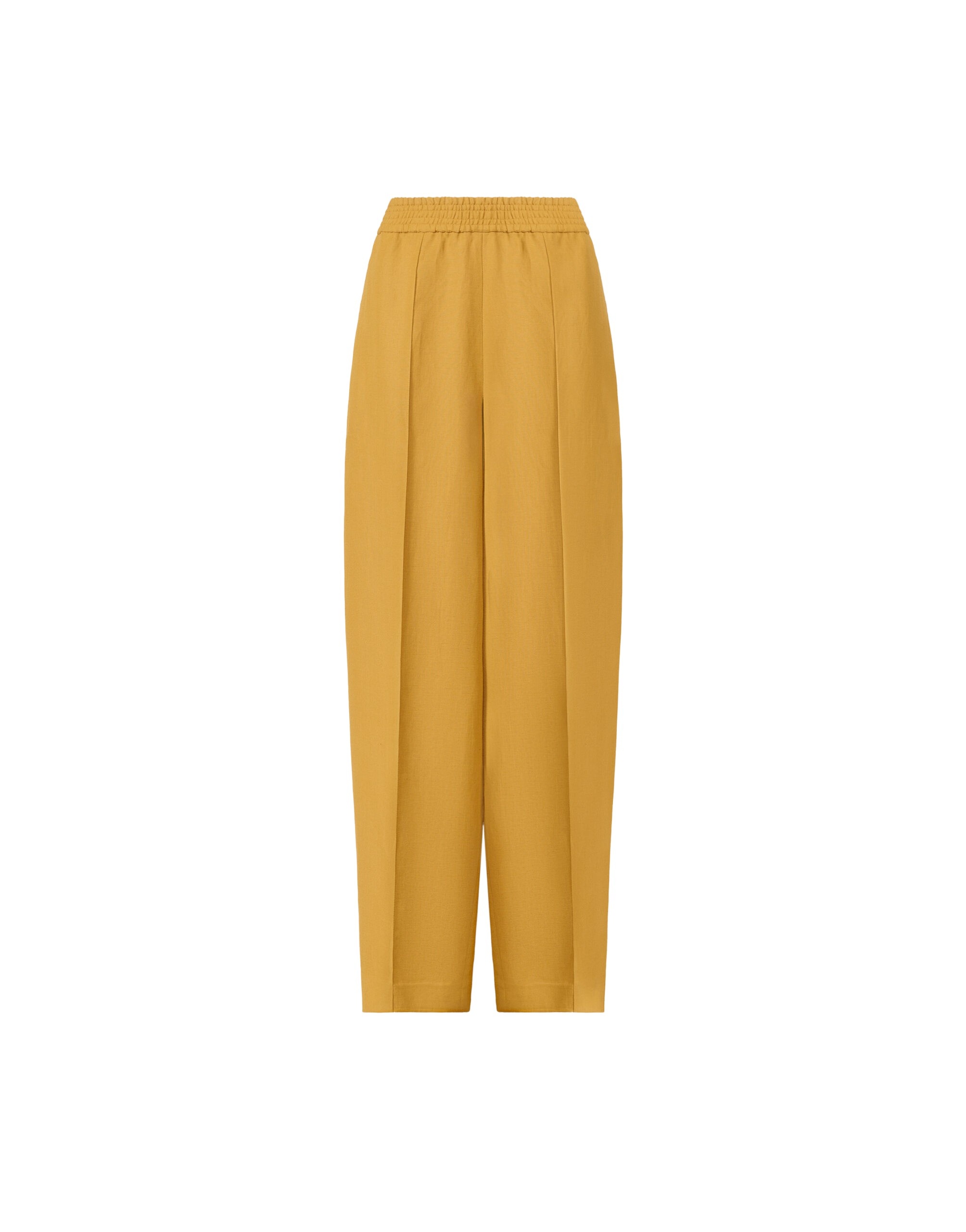 Fabiana Filippi Fluid Linen and Viscose Trousers in Mustard