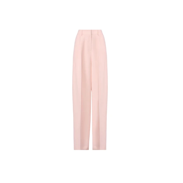 Fabiana Filippi Fluid Linen and Viscose Trousers in Petal Pink