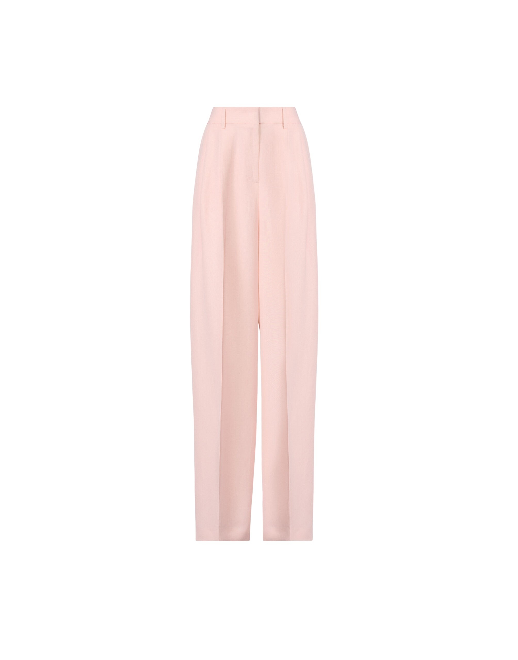 Fabiana Filippi Fluid Linen and Viscose Trousers in Petal Pink