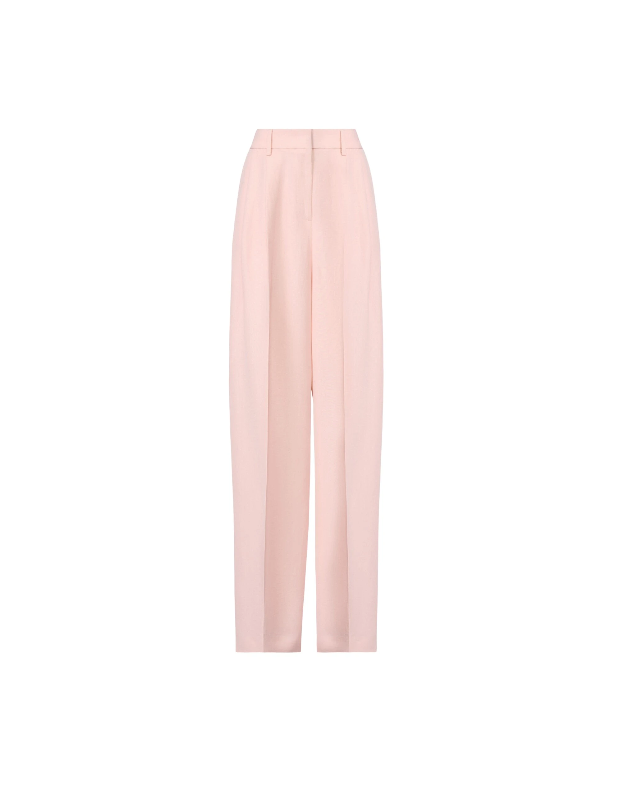Fabiana Filippi Fluid Linen and Viscose Trousers in Petal Pink