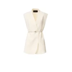 Fabiana Filippi Fluid Linen and Viscose Vest in Butter