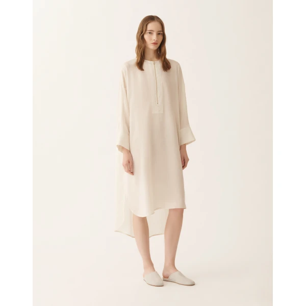 Fabiana Filippi Fluid Midi Dress in Cream, Butter, view 3