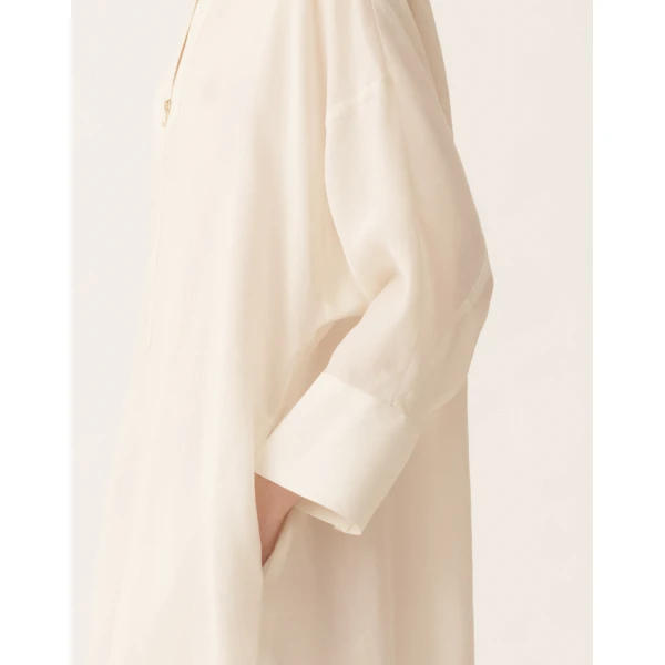 Fabiana Filippi Fluid Midi Dress in Cream, Butter, view 5