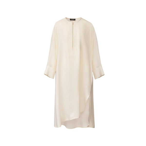 Fabiana Filippi Fluid Midi Dress in Cream, Butter