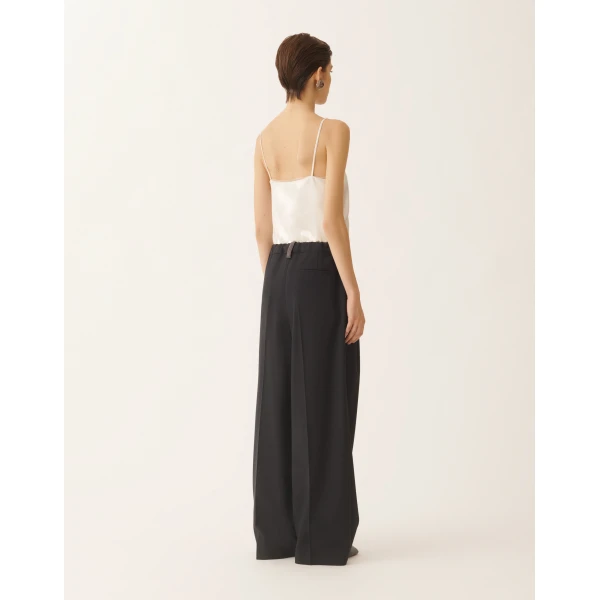 Fabiana Filippi Fluid Techno-Tailored Pants in Midnight Blue, view 4