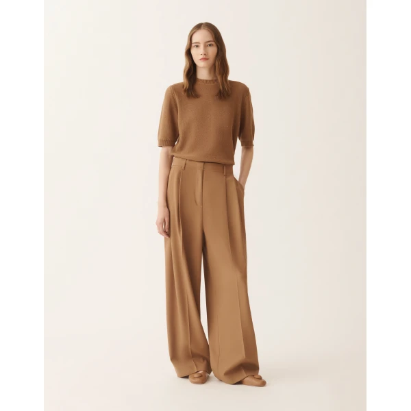 Fabiana Filippi Fluid Techno Tailoring Pants in Wicker, view 3