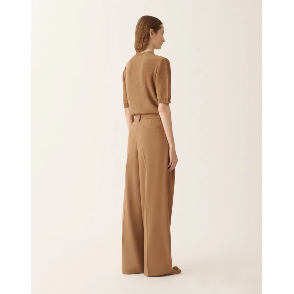 Fabiana Filippi Fluid Techno Tailoring Pants in Wicker, view 4