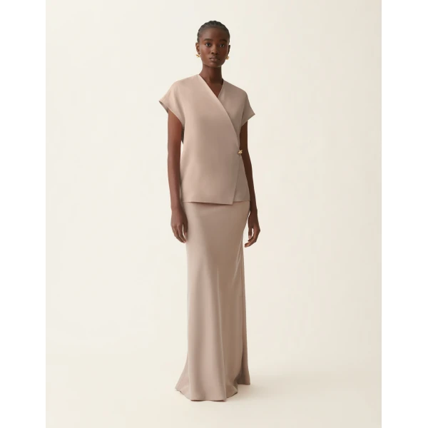 Fabiana Filippi Fluid Vest Top in Mocha, view 3