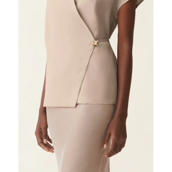 Fabiana Filippi Fluid Vest Top in Mocha, view 5
