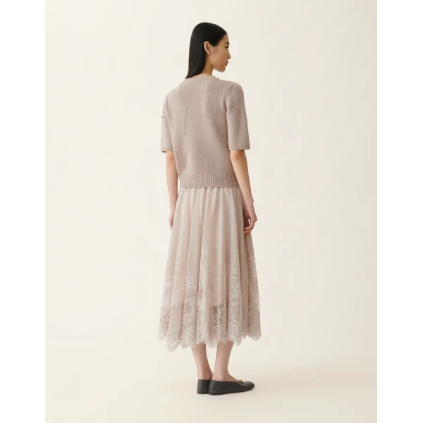 Fabiana Filippi Gauze Cashmere Sweater in Mocha, view 4