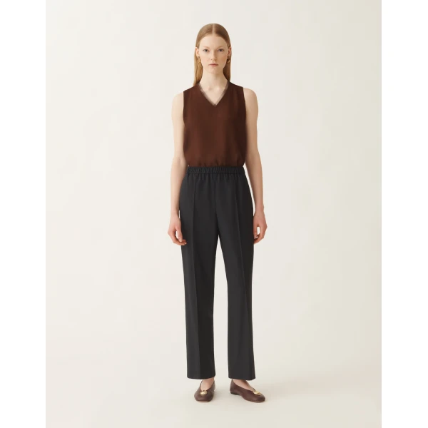 Fabiana Filippi Gubbio Cool Wool Trousers in Blue, view 3