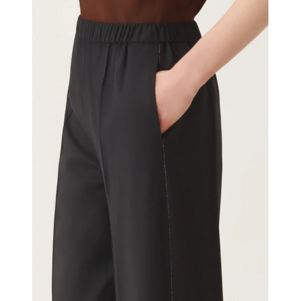 Fabiana Filippi Gubbio Cool Wool Trousers in Blue, view 5