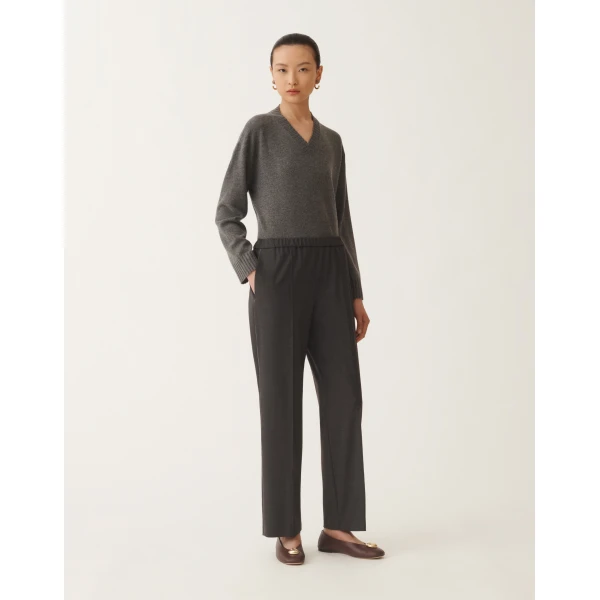 Fabiana Filippi Gubbio Cool Wool Trousers in Grey, view 3