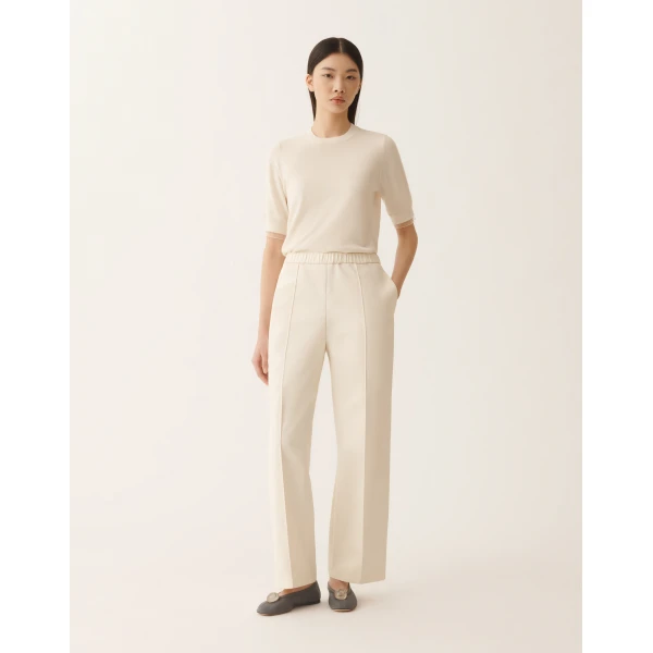 Fabiana Filippi Gubbio Joggers in Butter-Colored Cotton Gabardine, view 3