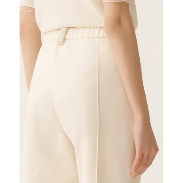 Fabiana Filippi Gubbio Joggers in Butter-Colored Cotton Gabardine, view 5