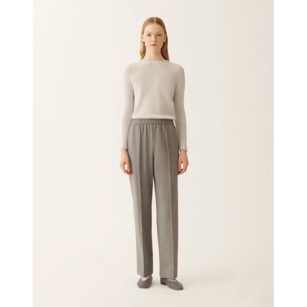 Fabiana Filippi Gubbio Jogging Pants in Bistretch Fresco Wool, Rock Mélange, view 3