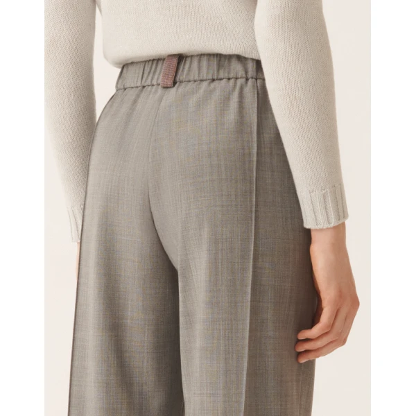 Fabiana Filippi Gubbio Jogging Pants in Bistretch Fresco Wool, Rock Mélange, view 5