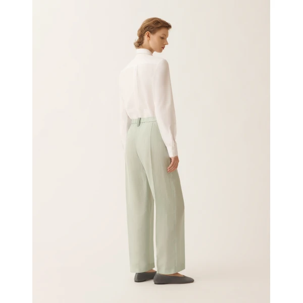 Fabiana Filippi Gubbio Jogging Pants in Fluid Fabric, Ghirri Green, view 4