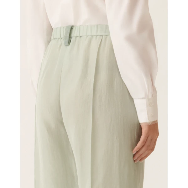 Fabiana Filippi Gubbio Jogging Pants in Fluid Fabric, Ghirri Green, view 5