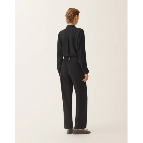 Fabiana Filippi Gubbio Jogging Pants in Night Blue Bistretch Lightweight Wool, view 4
