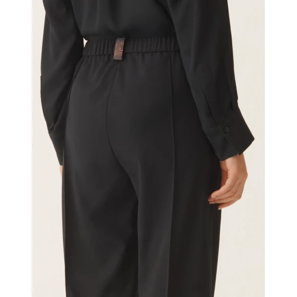 Fabiana Filippi Gubbio Jogging Pants in Night Blue Bistretch Lightweight Wool, view 5