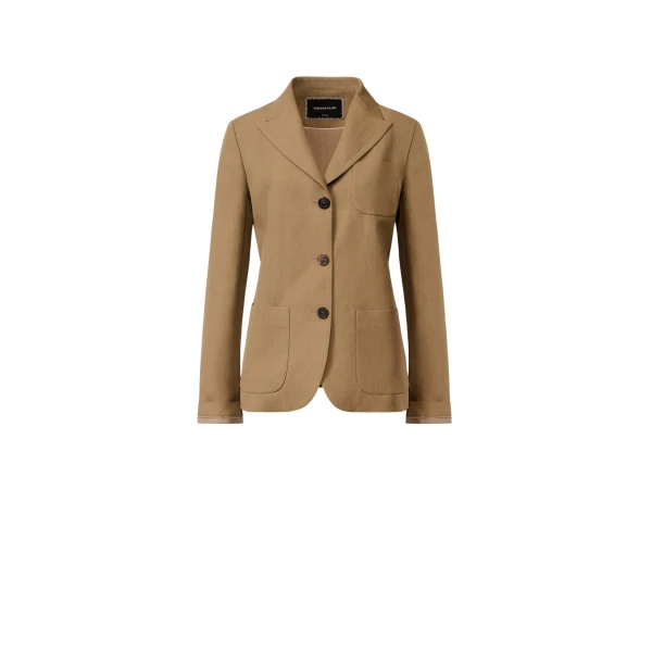 Fabiana Filippi Jacket in Fluid Linen and Viscose, Mud