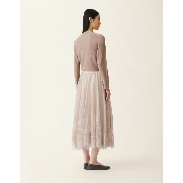 Fabiana Filippi Jacquard Lace Skirt in Cachà, view 4