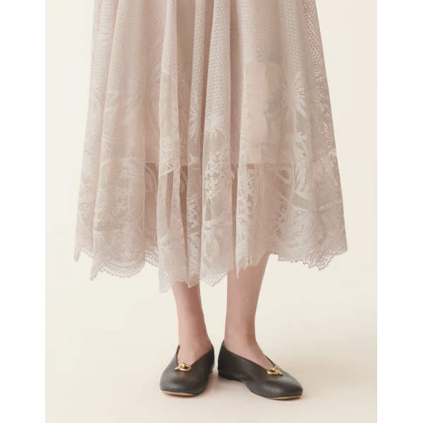 Fabiana Filippi Jacquard Lace Skirt in Cachà, view 5