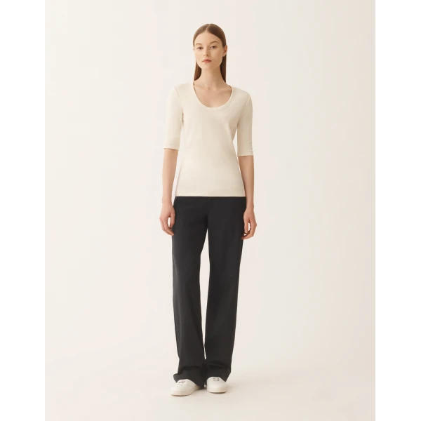 Fabiana Filippi Jersey T-shirt in Butter Top, view 3