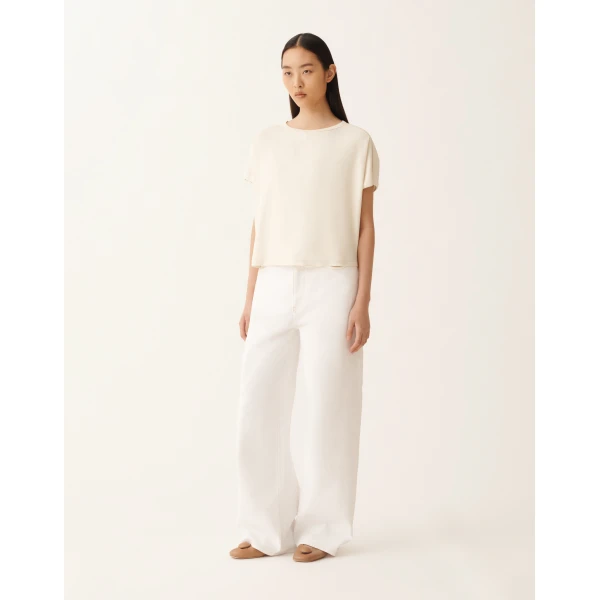 Fabiana Filippi Jersey T-shirt in Butter Top, view 3