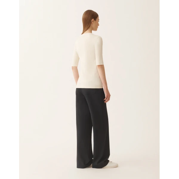 Fabiana Filippi Jersey T-shirt in Butter Top, view 4