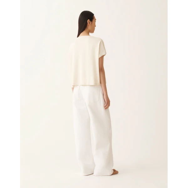 Fabiana Filippi Jersey T-shirt in Butter Top, view 4