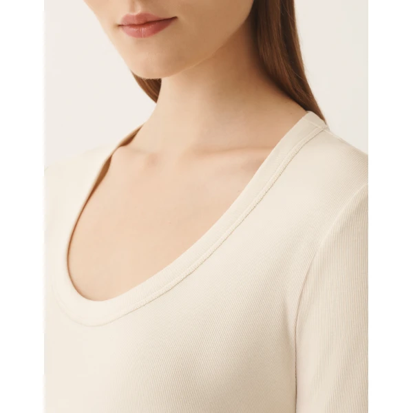 Fabiana Filippi Jersey T-shirt in Butter Top, view 5