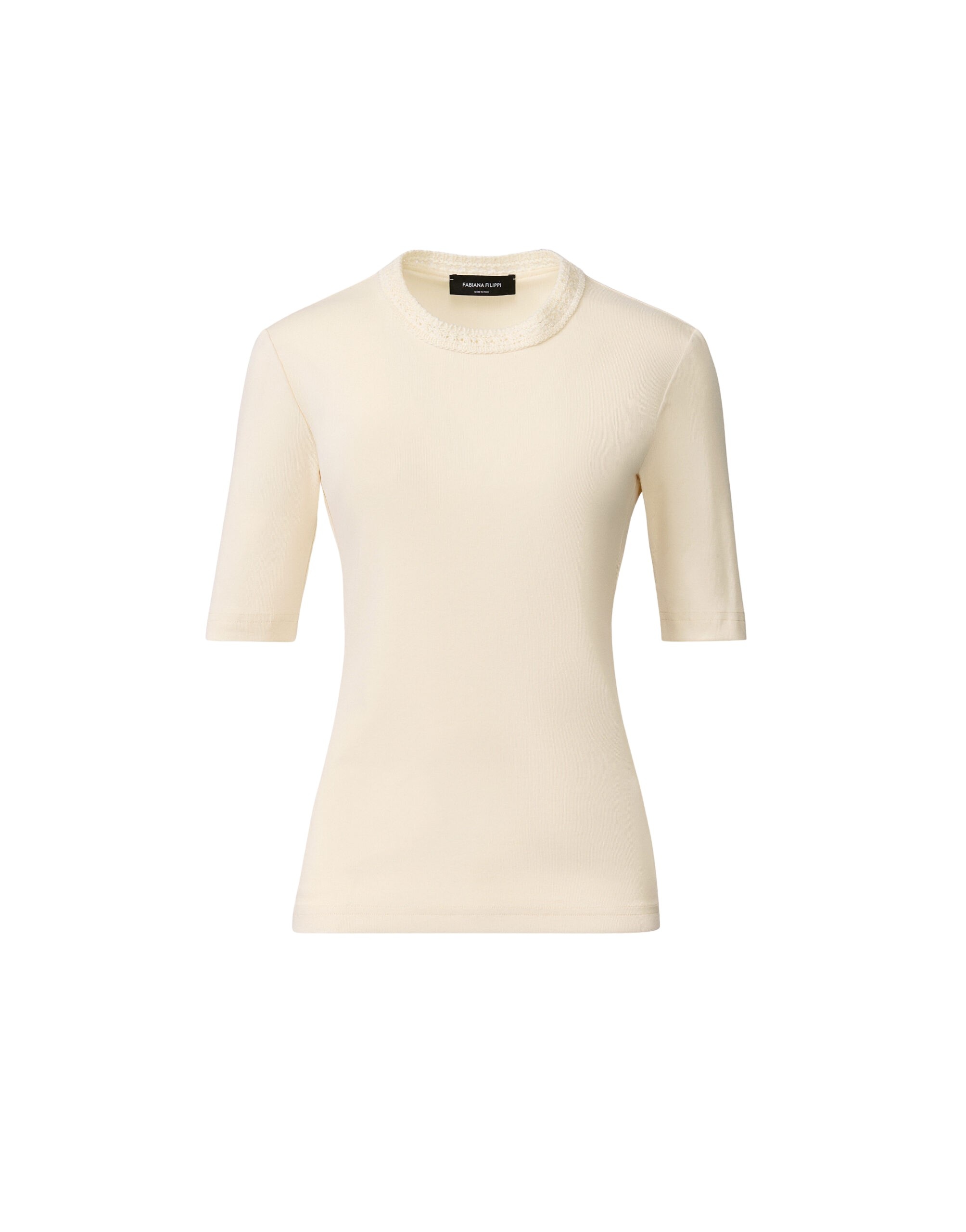 Fabiana Filippi Jersey T-shirt in Butter Top