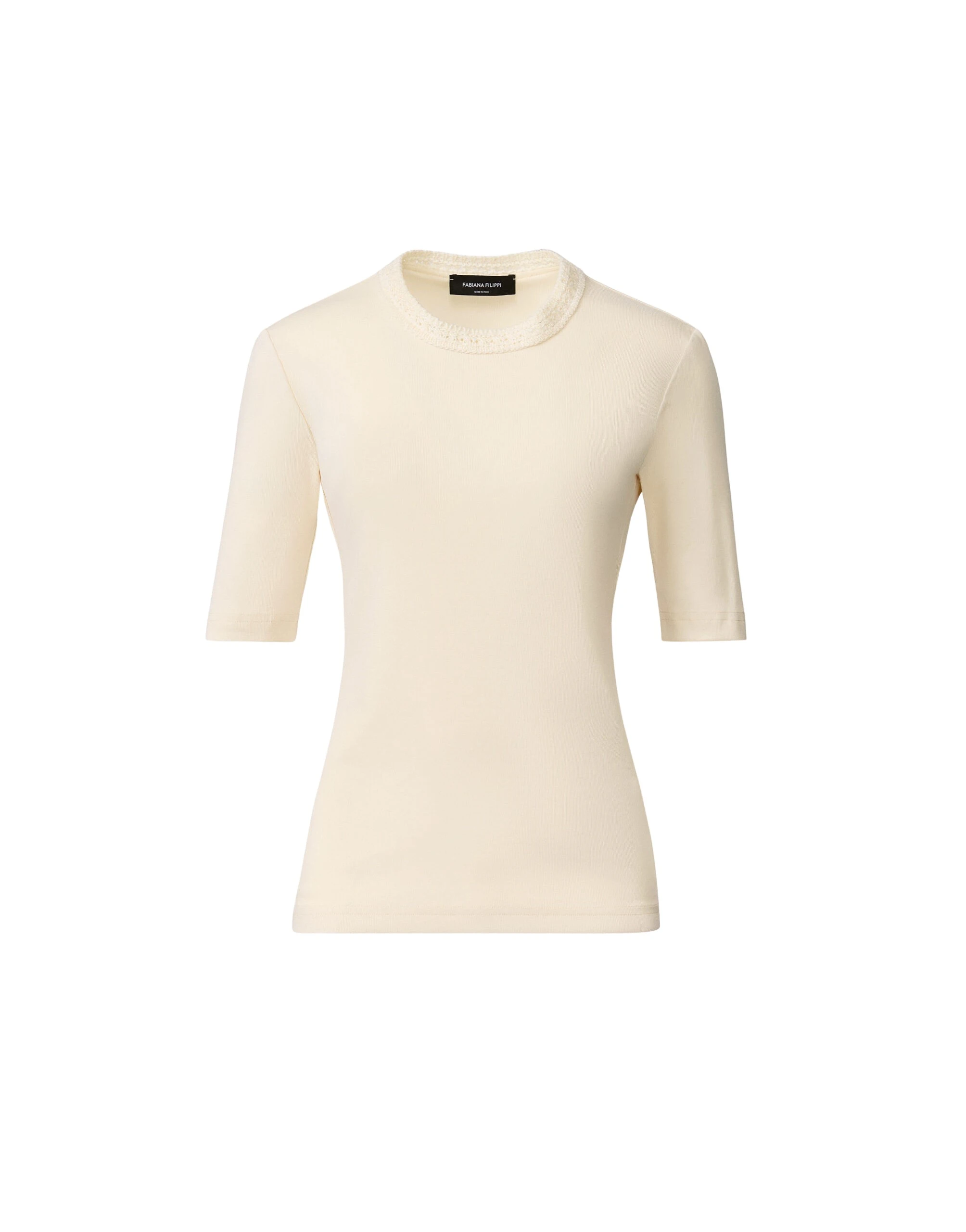 Fabiana Filippi Jersey T-shirt in Butter Top