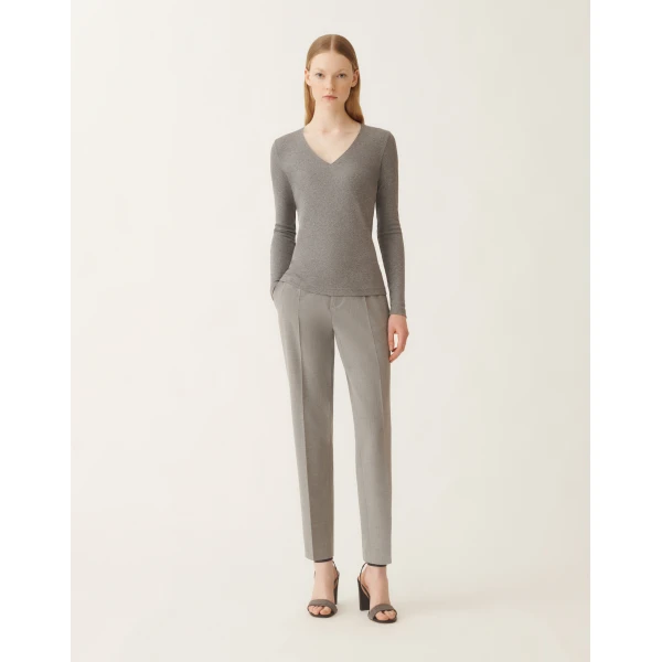 Fabiana Filippi Jersey T-shirt in Grey Skirt, view 3